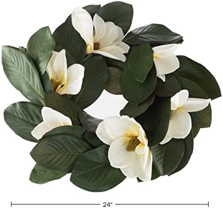 Magnolia Wreath 24 Inch Artificial Spring Door Wreath