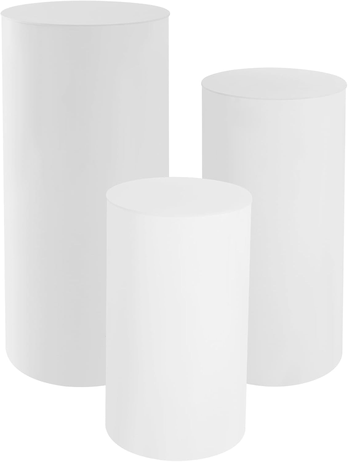 TBVECHI 3Pcs Cylinder Pedestal Stands White