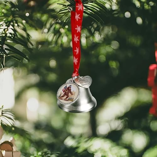 Bigfoot USA Flag Christmas Hanging Bell Ornament Decor