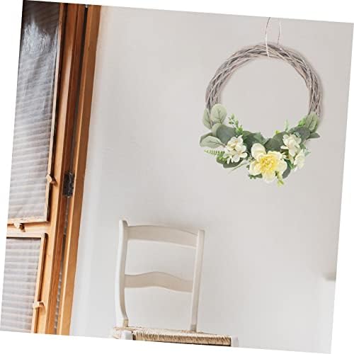 Homoyoyo 2pcs Christmas Wreath Rattan Door Wall Hanging Decor