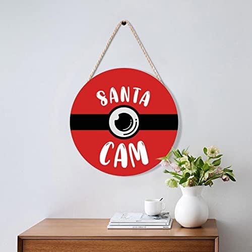 Farmhouse Door Hanger Funny Elf Surveillance Wood Sign 10x10in