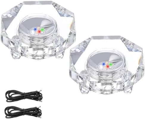 PATIKIL Crystal LED Light Base Stand 2 Pack