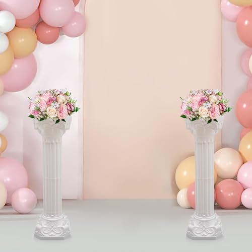 2 Pieces Roman Columns with Bases for Wedding Events