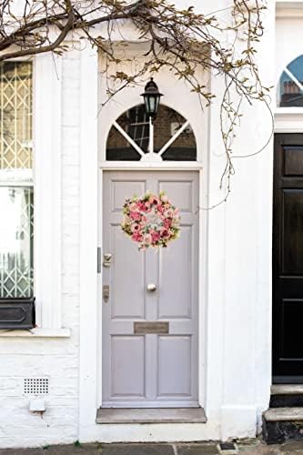 DOTKV Peony Wreath 15 Inch Handmade Front Door Decor