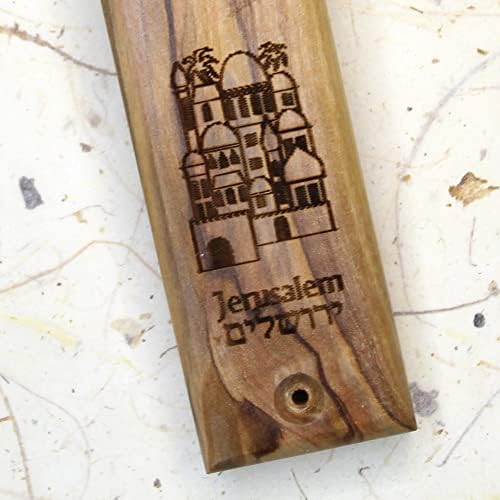 Olive Wood Mezuzah Case From Jerusalem