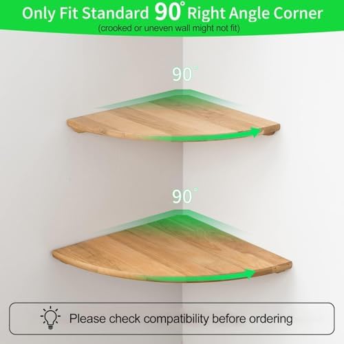 Conamily Corner Shelf Wall Mount Floating 90 Degree