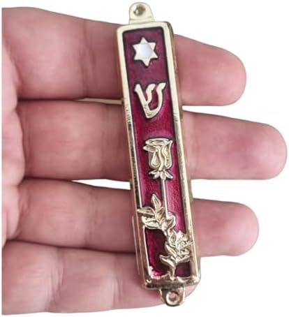 Yaliland 35 Inch Gold Plated Mezuzah Case for Door