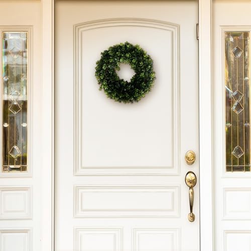 Pure Garden 12-Inch UV Resistant Boxwood Wreath