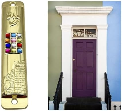6X Door Mezuzah with Modern Zinc Alloy Design