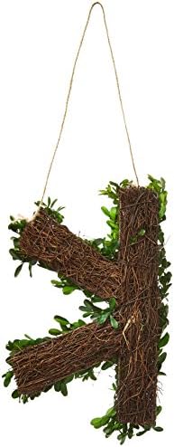 12 Inch Real Preserved Boxwood Monogram Wreath Letters K