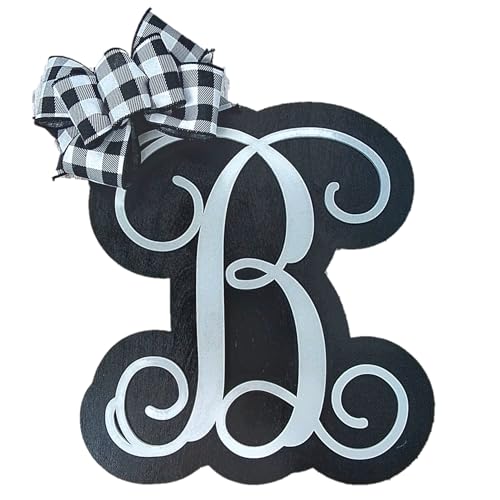 Monogrammed Birthday Wreath with Bow - Custom Letters