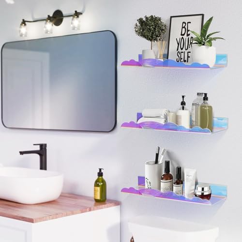 Iridescent Rainbow Floating Shelves 4 Pack