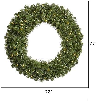 Vickerman 72 Inch Grand Teton Artificial Wreath with Warm White LED Lights