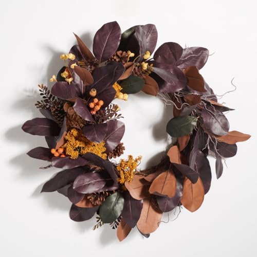 SAFAVIEH 30 Inch Decorative Artificial Magnolia Leaf Wreath