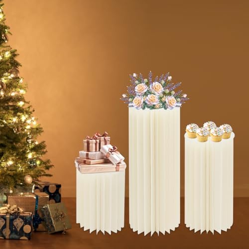 YIYIBYUS Cylinder Flowers Stand 3pcs Foldable