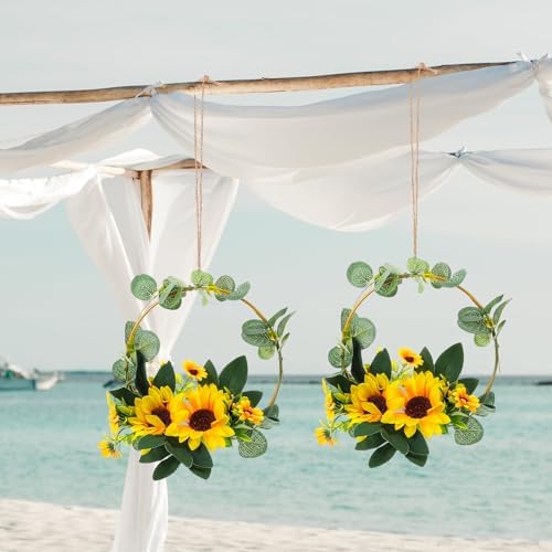 1PC Artificial Sunflower Wreath for Home Decor