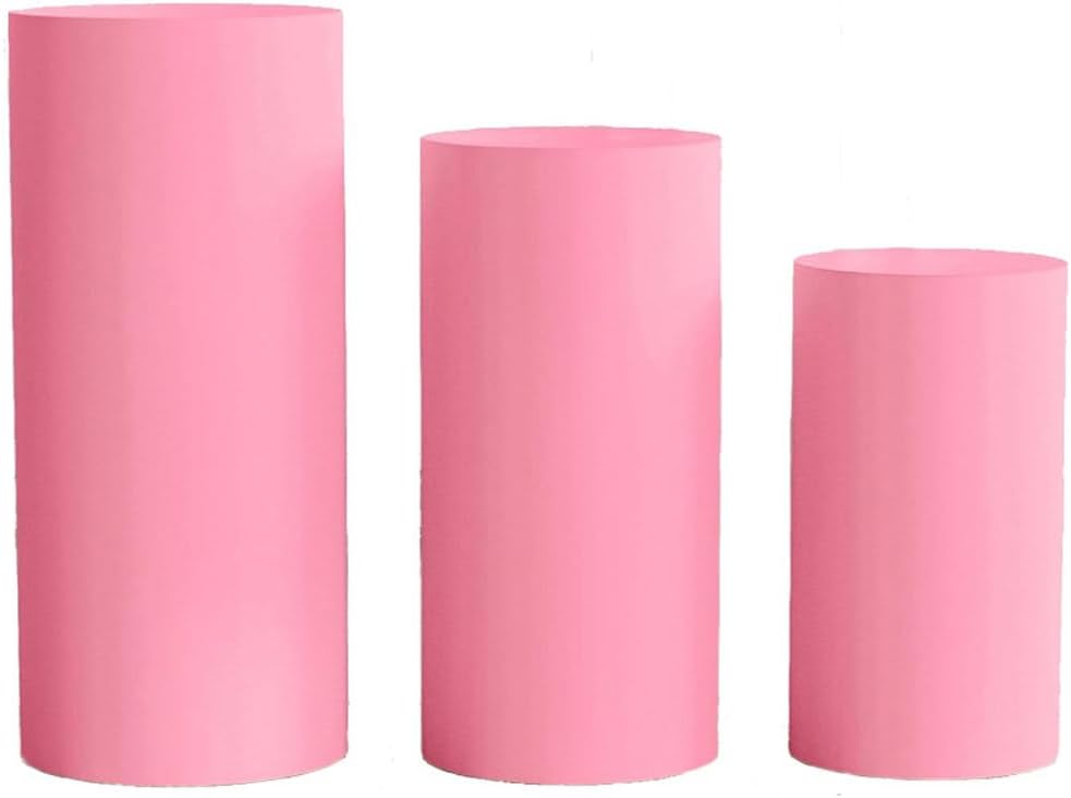 NAWTOR Cylinder Pedestal Stand Covers 3PCS Pink