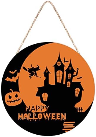 Happy Halloween Round Wood Sign 10x10in