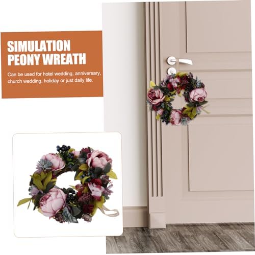 NUOBESTY Artificial Peony Wreath for Home Decor