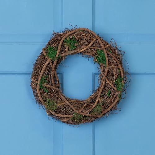 Northlight Moss and Twig Artificial Wreath 13 Inch Green Brown