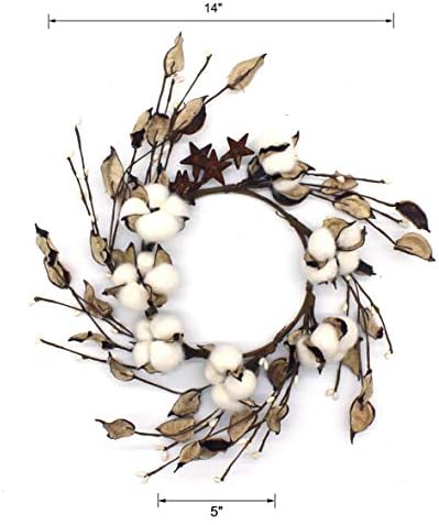 CVHOMEDECO Primitives Rustic Pod Wreath 14-Inch