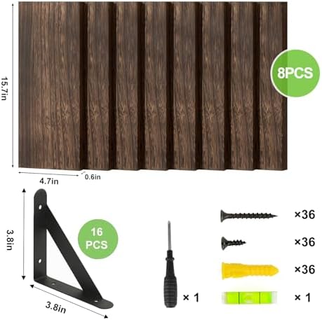 Fixwal Floating Shelves Set of 8 Rustic Wood Wall Shelves