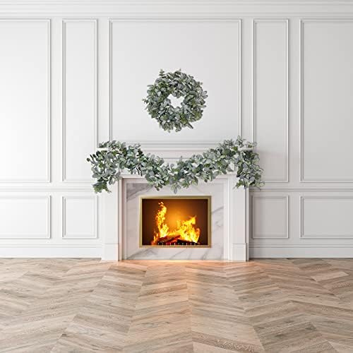 Puleo International 22 Inch Artificial Flocked Lambs Ear Wreath