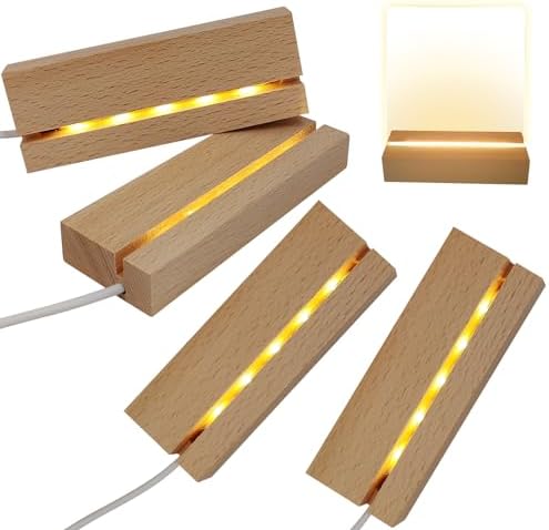4Pcs Rectangle LED Light Display Pedestals with ONOFF Switch