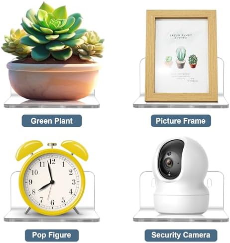 COXWANG Acrylic Wall Shelf for Plants and Decor
