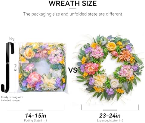 Soomeir Spring Wreath for Front Door Decor