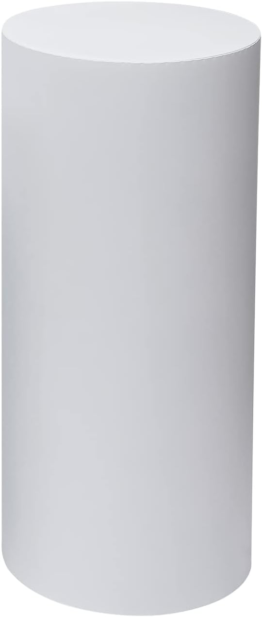 5Pcs White Cylinder Pedestal Stands for Events