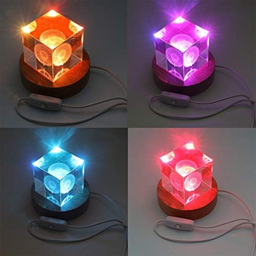 Colorful LED Crystal Display Stand with USB Cable