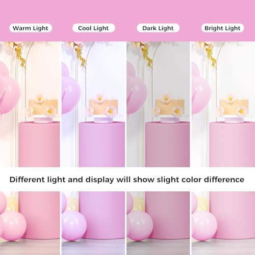 LEBENGURU 3Pcs Cylinder Pedestal Stand Covers Pink