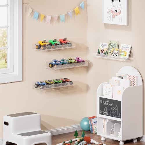 Clear Floating Shelves for Wall 15 Inch 4 Pack