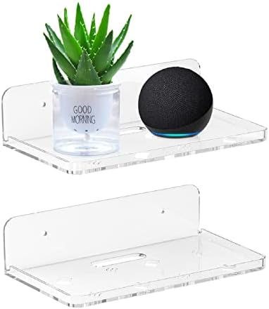 Wall Mount Floating Shelf for Security Camera and Mini Speaker Storage
