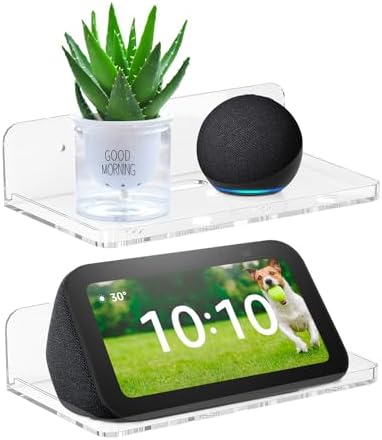 Wall Mount Floating Shelf for Security Camera and Mini Speaker Storage