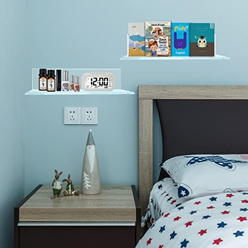 12 Inches Clear Acrylic Floating Shelves 2 Pack