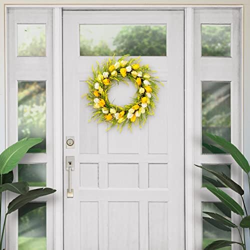 Puleo International 30 Inch Artificial Tulip Spring Door Wreath 1