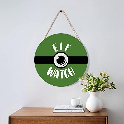 Funny Green Elf Watch Door Hanger for Kids