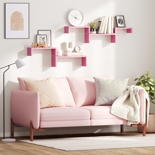 SRIWATANA Floating Shelves Set of 5 Pink