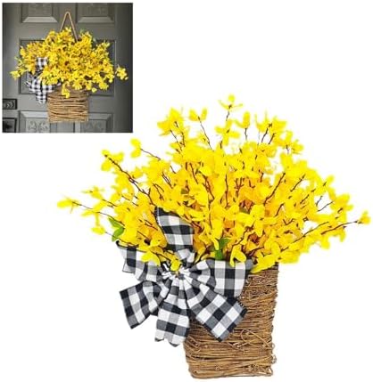 Cream Hydrangea Door Hanger Basket Wreath