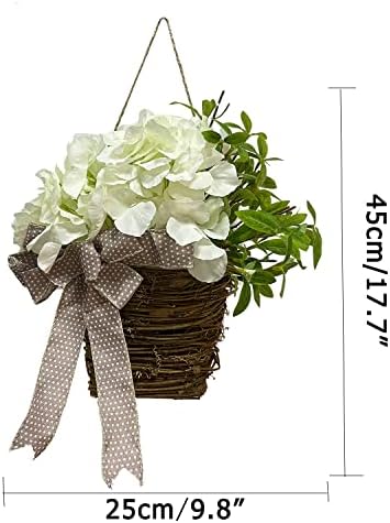 Cream Hydrangea Door Wreath Basket Hanger 1