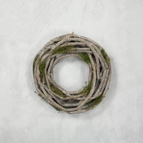Northlight Twig and Moss Artificial Spring Wreath 8 Inch