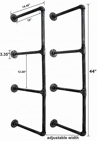 BIXIRAO 4-Tier Industrial Pipe Shelf Brackets