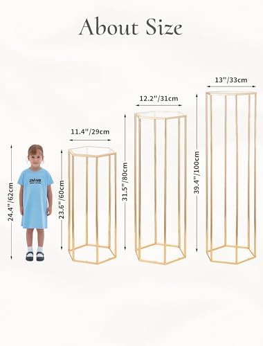 Cylinder Pedestal Stands for Party 3PCS Cake Table Stand
