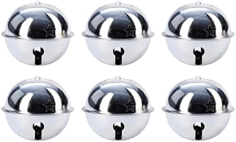 Charmed Large Christmas Star Jingle Sleigh Bell Ornament Pack of 6 Silver