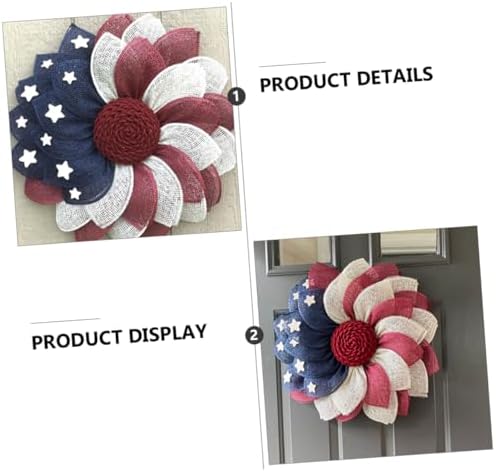 Patriotic Flag Fabric Wreath Front Door Decor