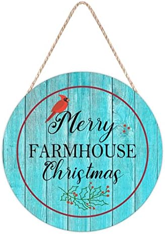 Farmhouse Door Hanger Red Bird Wreath 10x10in