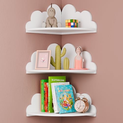 Beskadi Cloud Floating Corner Shelves Set of 3