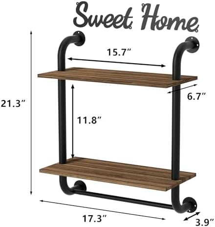 Tinpin 2-Tier Bathroom Floating Shelf Wall Mount 173 Inch